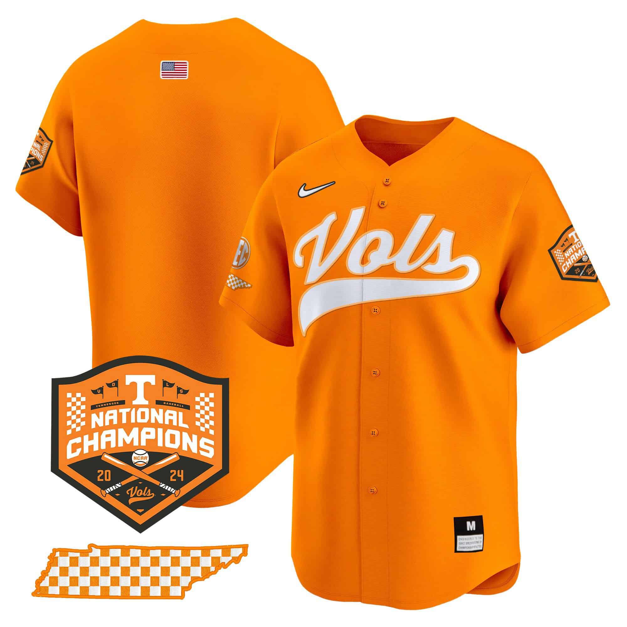 Men Tennessee Volunteers Blank Orange 2024 Nike Champions Vapor Premier Limited NCAA Jersey